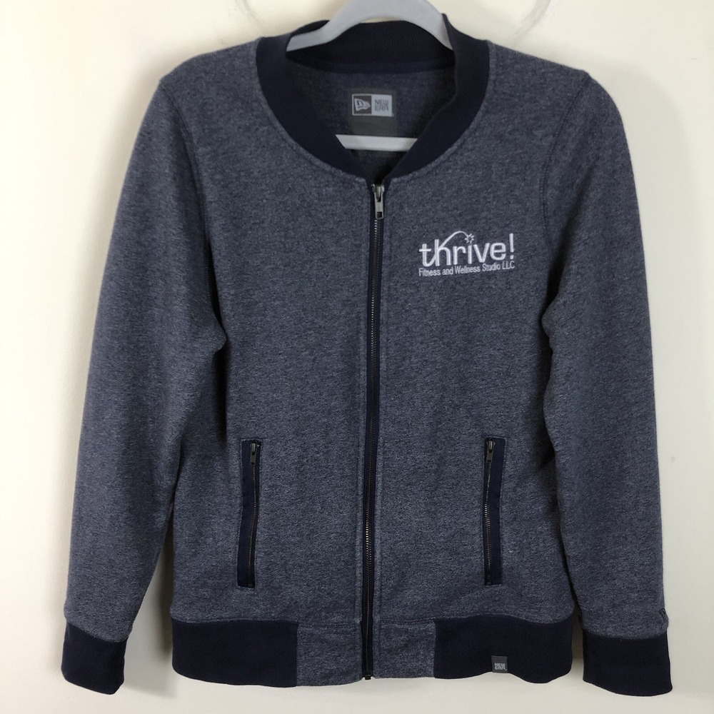 New Era Thrive Full Zip Pullover Sweatshirt Women's Sz M Heather Navy Vintage